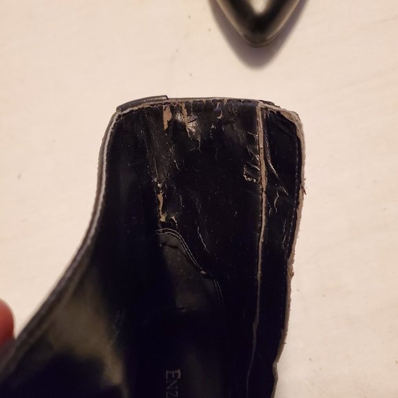 Enzo Angiolini Black Platform Ankle Boots with Silver Accents & Straps Size 8.5 - Picture 11 of 13